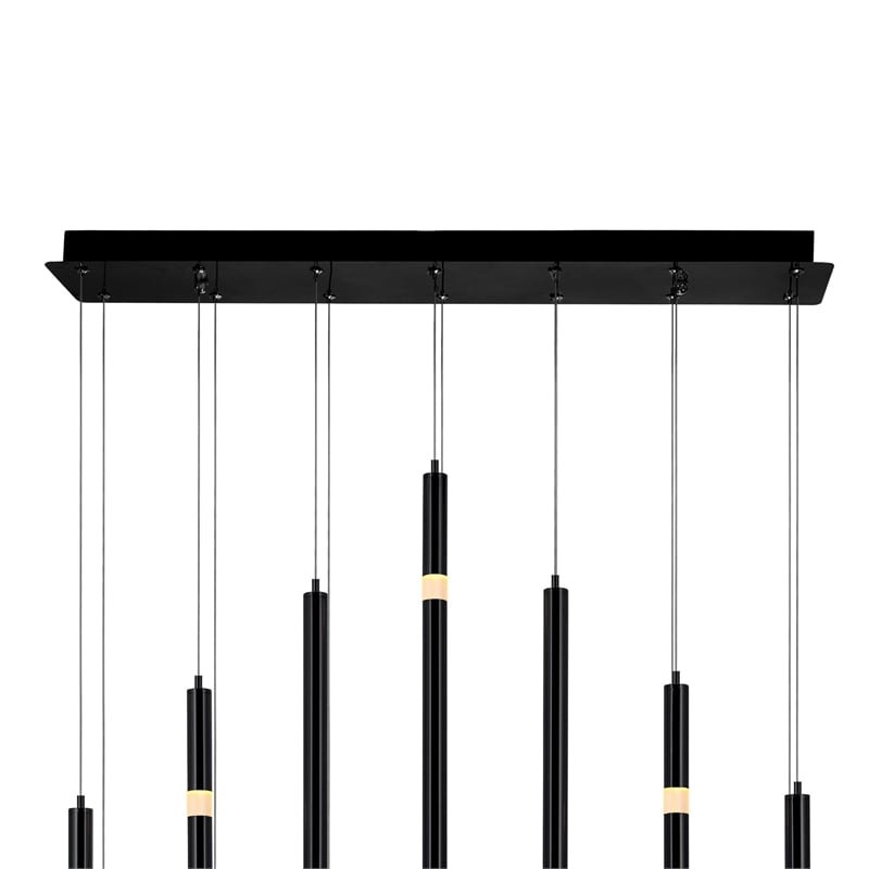 CWI Lighting Flute 14 Light Contemporary Metal LED Chandelier in Black