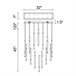 CWI Lighting Flute 14 Light Contemporary Metal LED Chandelier in Black