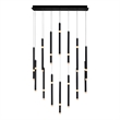 CWI Lighting Flute 14 Light Contemporary Metal LED Chandelier in Black