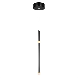 CWI Lighting Flute 1 Light Contemporary Metal LED Pendant in Black