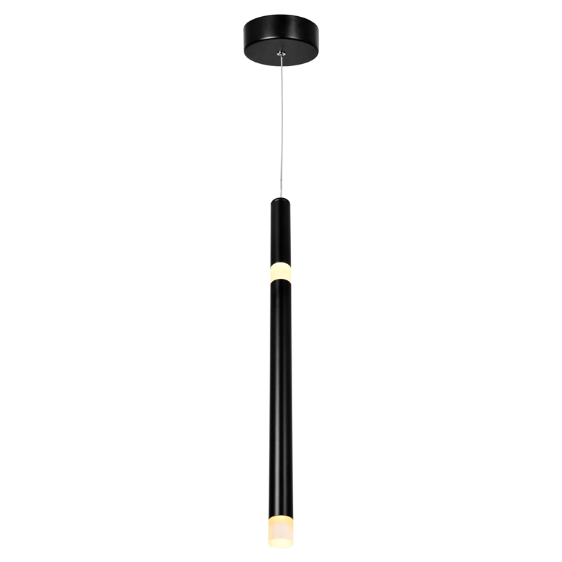 CWI Lighting Flute 1 Light Contemporary Metal LED Pendant in Black