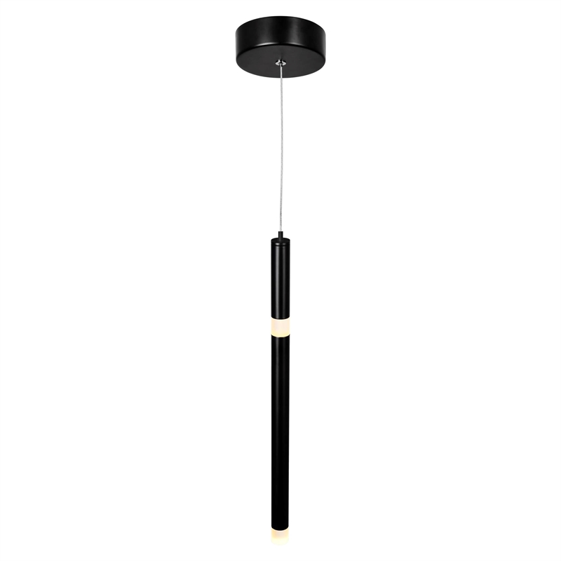 CWI Lighting Flute 1 Light Contemporary Metal LED Pendant in Black