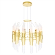 CWI Lighting Croissant 24 Light Contemporary Metal Chandelier in Satin Gold