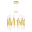 CWI Lighting Croissant 24 Light Contemporary Metal Chandelier in Satin Gold