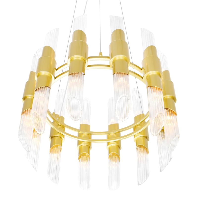 CWI Lighting Croissant 24 Light Contemporary Metal Chandelier in Satin Gold
