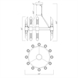 CWI Lighting Croissant 24 Light Contemporary Metal Chandelier in Satin Gold