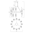 CWI Lighting Croissant 24 Light Contemporary Metal Chandelier in Satin Gold