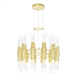 CWI Lighting Croissant 24 Light Contemporary Metal Chandelier in Satin Gold