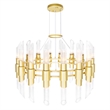CWI Lighting Croissant32 Light Contemporary Metal Chandelier in Satin Gold