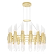CWI Lighting Croissant32 Light Contemporary Metal Chandelier in Satin Gold