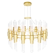 CWI Lighting Croissant32 Light Contemporary Metal Chandelier in Satin Gold