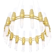CWI Lighting Croissant32 Light Contemporary Metal Chandelier in Satin Gold