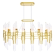CWI Lighting Croissant 28 Light Contemporary Metal Chandelier in Satin Gold