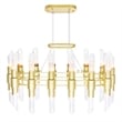 CWI Lighting Croissant 28 Light Contemporary Metal Chandelier in Satin Gold