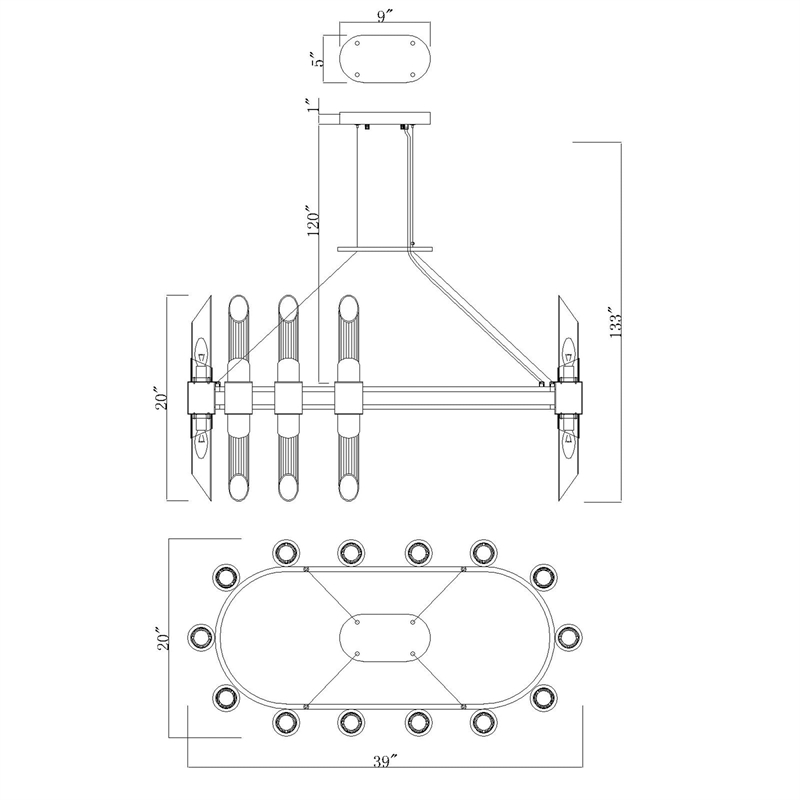 CWI Lighting Croissant 28 Light Contemporary Metal Chandelier in Satin Gold