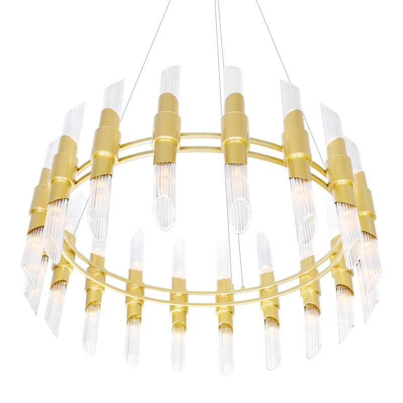 CWI Lighting Croissant 36 Light Contemporary Metal Chandelier in Satin Gold