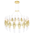 CWI Lighting Croissant 36 Light Contemporary Metal Chandelier in Satin Gold