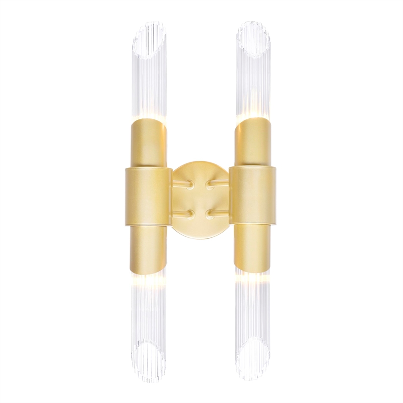 CWI Lighting Croissant 4 Light Contemporary Metal Wall Sconce in Satin Gold