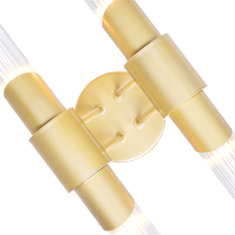 CWI Lighting Croissant 4 Light Contemporary Metal Wall Sconce in Satin Gold