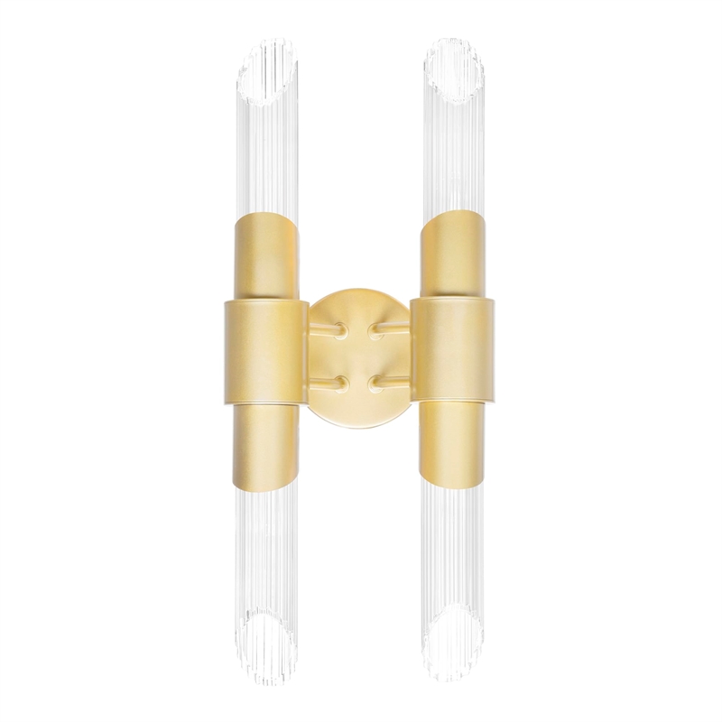 CWI Lighting Croissant 4 Light Contemporary Metal Wall Sconce in Satin Gold