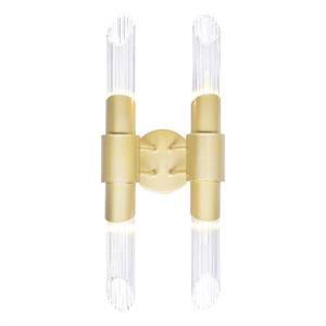 CWI Lighting Croissant 4 Light Contemporary Metal Wall Sconce in Satin Gold