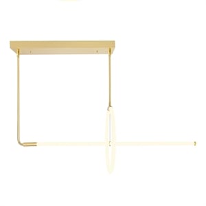 CWI Lighting Hoops 2 Light Contemporary Metal LED Chandelier in Satin Gold