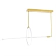 CWI Lighting Hoops 2 Light Contemporary Metal LED Chandelier in Satin Gold