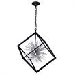 CWI Lighting Starburst 6 Light Contemporary Metal Chandelier in Chrome/Black