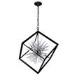 CWI Lighting Starburst 6 Light Contemporary Metal Chandelier in Chrome/Black