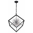 CWI Lighting Starburst 6 Light Contemporary Metal Chandelier in Chrome/Black