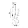 CWI Lighting Meduse 5 Light Contemporary Metal Chandelier in Polished Nickel