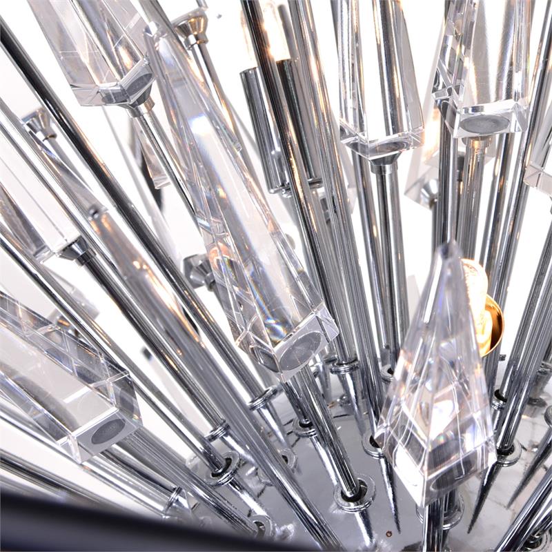 CWI Lighting Starburst 20 Light Contemporary Metal Chandelier in Black