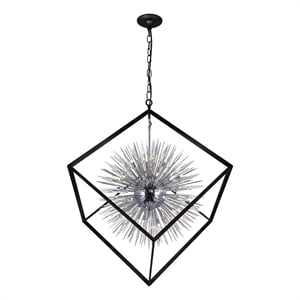 CWI Lighting Starburst 20 Light Contemporary Metal Chandelier in Black