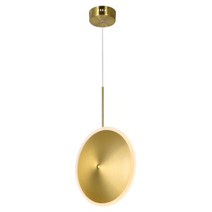 CWI Lighting Ovni Contemporary Metal LED Mini Pendant in Brass