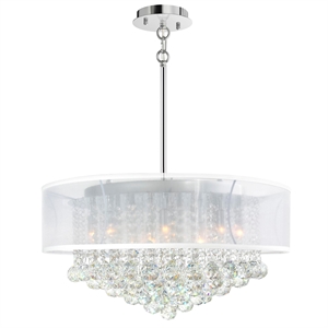 CWI Lighting Radiant 12 Light Drum Shade Metal Chandelier in Chrome