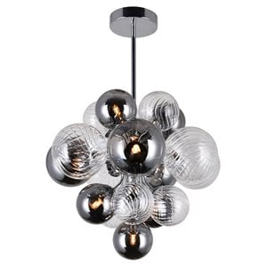CWI Lighting Pallocino 8 Light Contemporary Metal Chandelier in Chrome