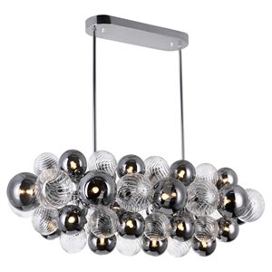 cwi lighting pallocino 27-light metal island/pool table chandelier in chrome