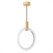 CWI Lighting Anello Contemporary Metal LED Pendant in White Oak