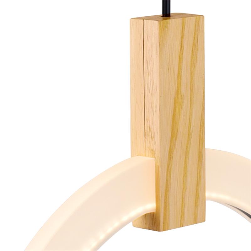 CWI Lighting Anello Contemporary Metal LED Pendant in White Oak