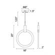 CWI Lighting Anello Contemporary Metal LED Pendant in White Oak