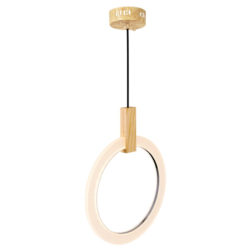 CWI Lighting Anello Contemporary Metal LED Pendant in White Oak