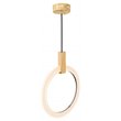 CWI Lighting Anello Contemporary Metal LED Pendant in White Oak