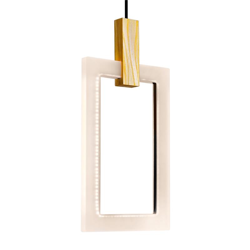 CWI Lighting Anello Contemporary Metal LED Pendant in White Oak