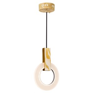 CWI Lighting Anello Contemporary Metal LED Mini Pendant in White Oak