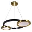 CWI Lighting Deux Lunes Contemporary Metal LED Chandelier in Black/Brass