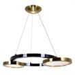 CWI Lighting Deux Lunes Contemporary Metal LED Chandelier in Black/Brass