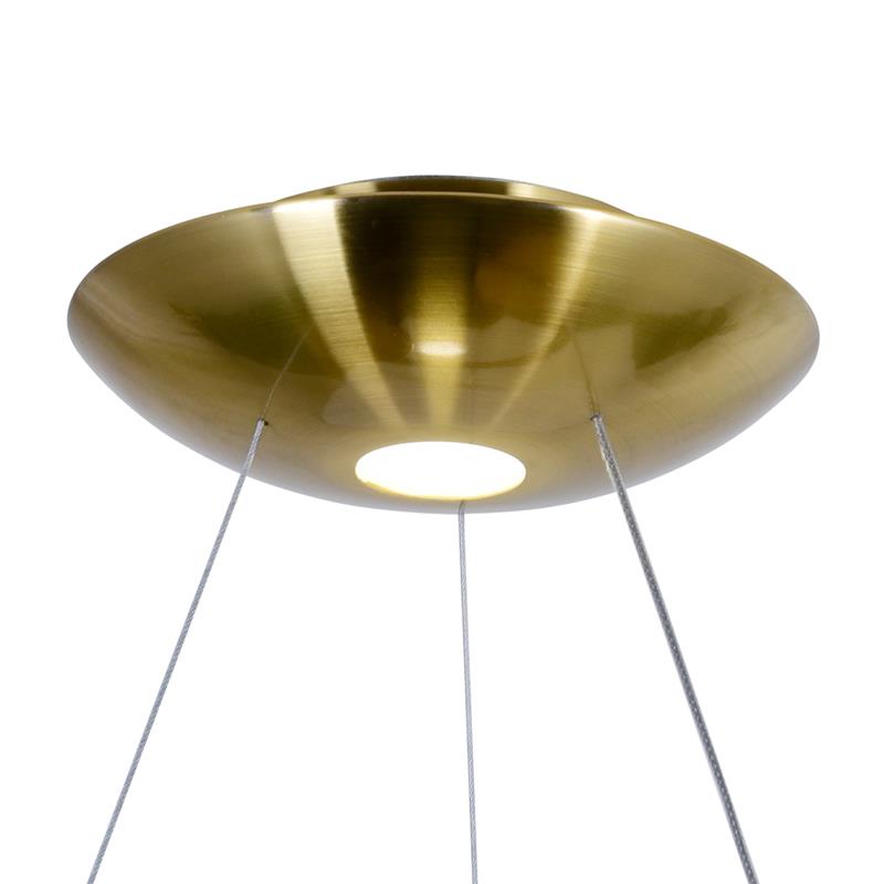 CWI Lighting Deux Lunes Contemporary Metal LED Chandelier in Black/Brass
