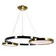 CWI Lighting Deux Lunes Contemporary Metal LED Chandelier in Black/Brass