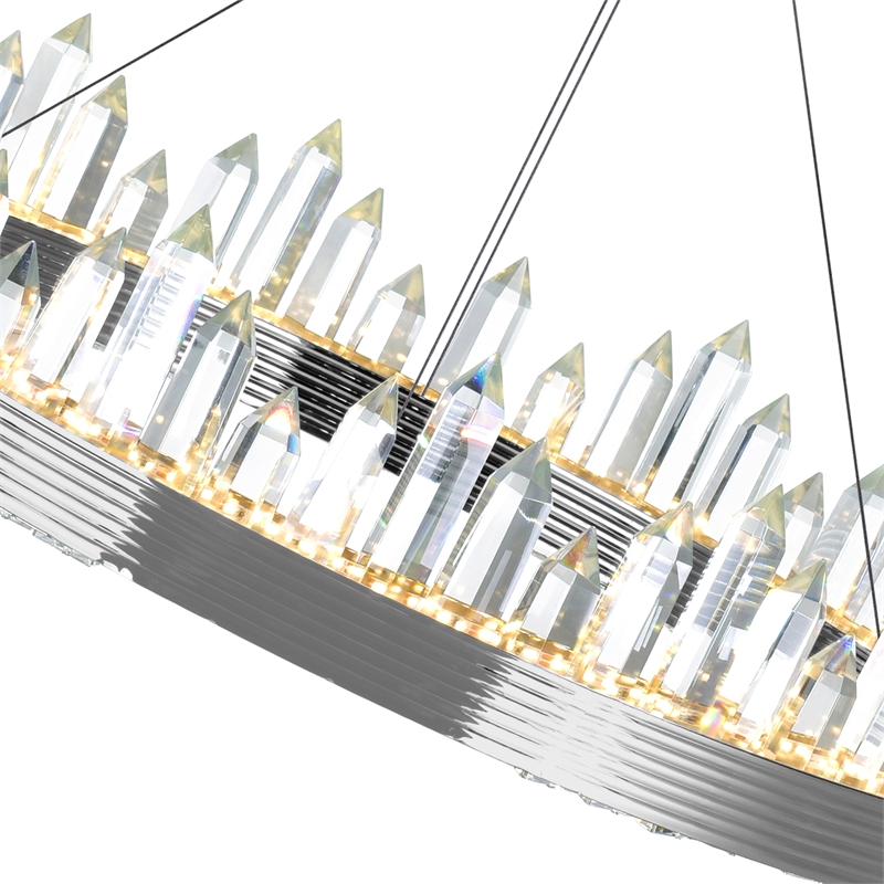 CWI Lighting Agassiz Contemporary Metal LED Chandelier in Polished Nickel
