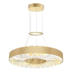 CWI Lighting Bjoux Contemporary Metal LED Chandelier in Brass